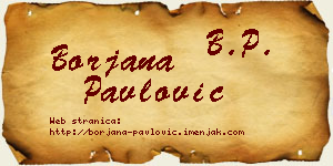 Borjana Pavlović vizit kartica